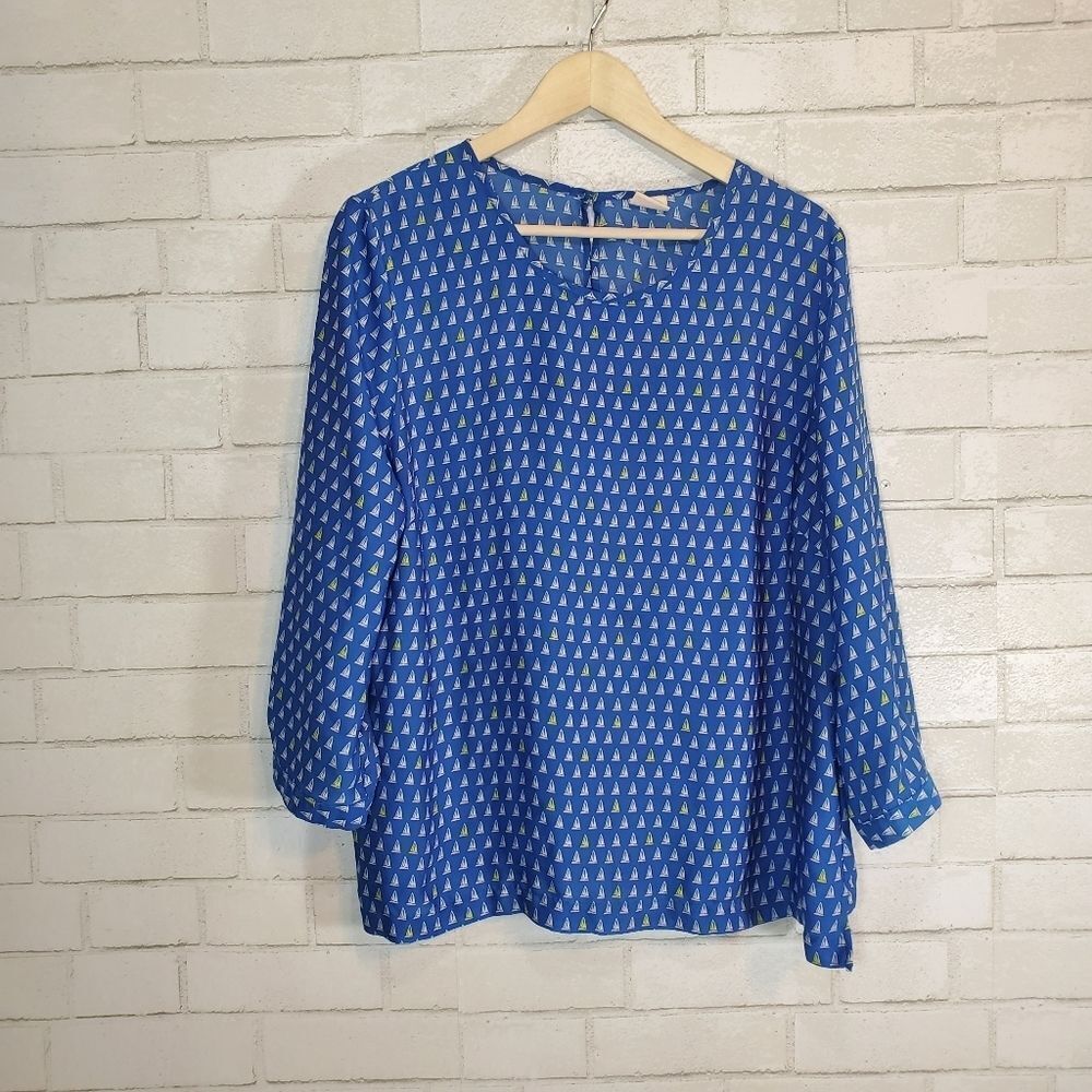 Merona sailboat long sleeve blouse